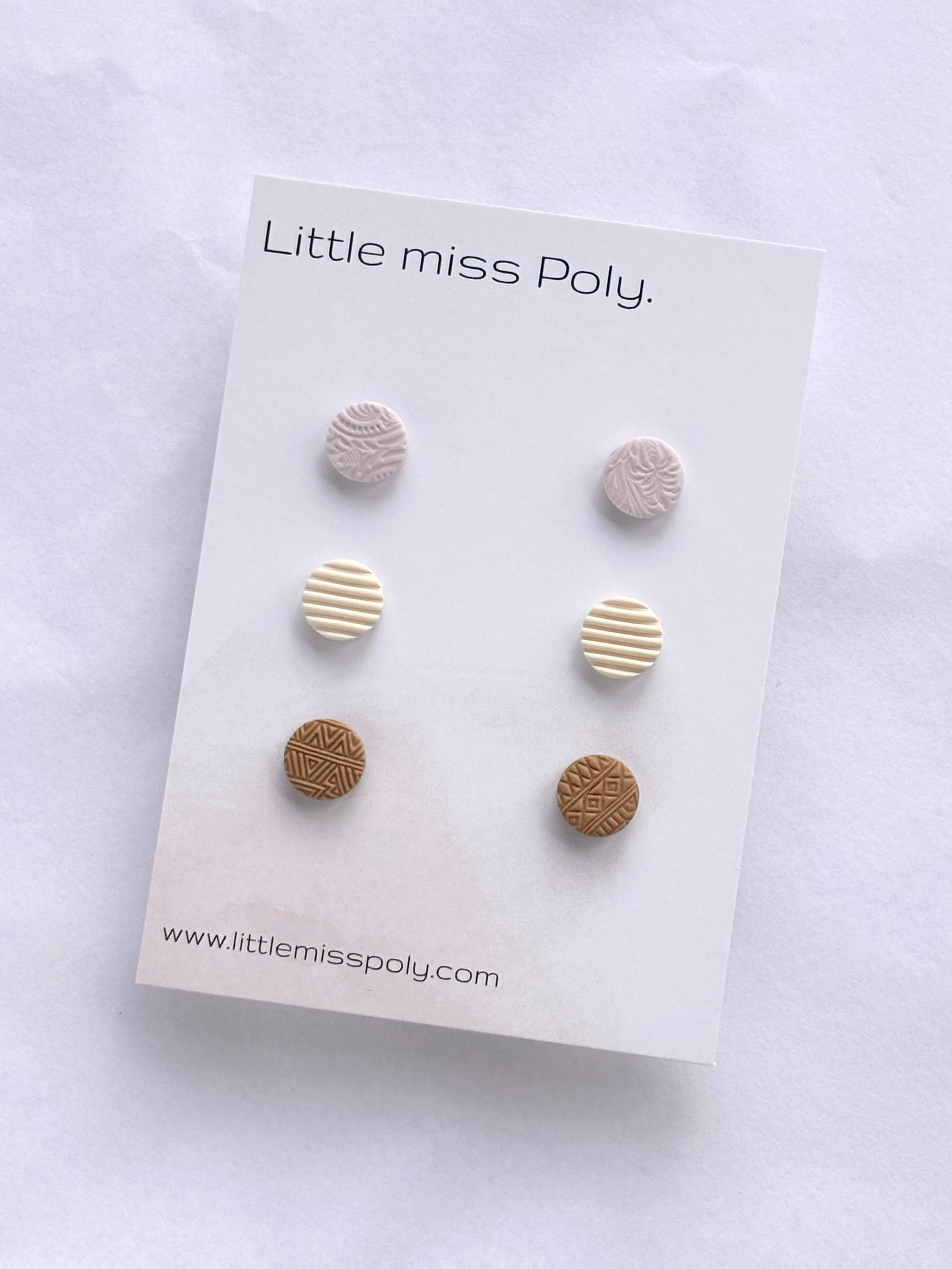Trio Mini Stud Pack - Textured Neutral 