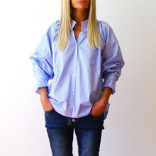 Olive print stripe cotton shirt pink