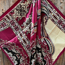 Wild Rag - 35X35" Burgundy and Cream Scarf