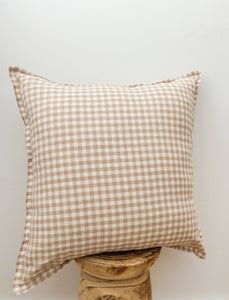 Pure French Linen Euro Cushion - Gingham