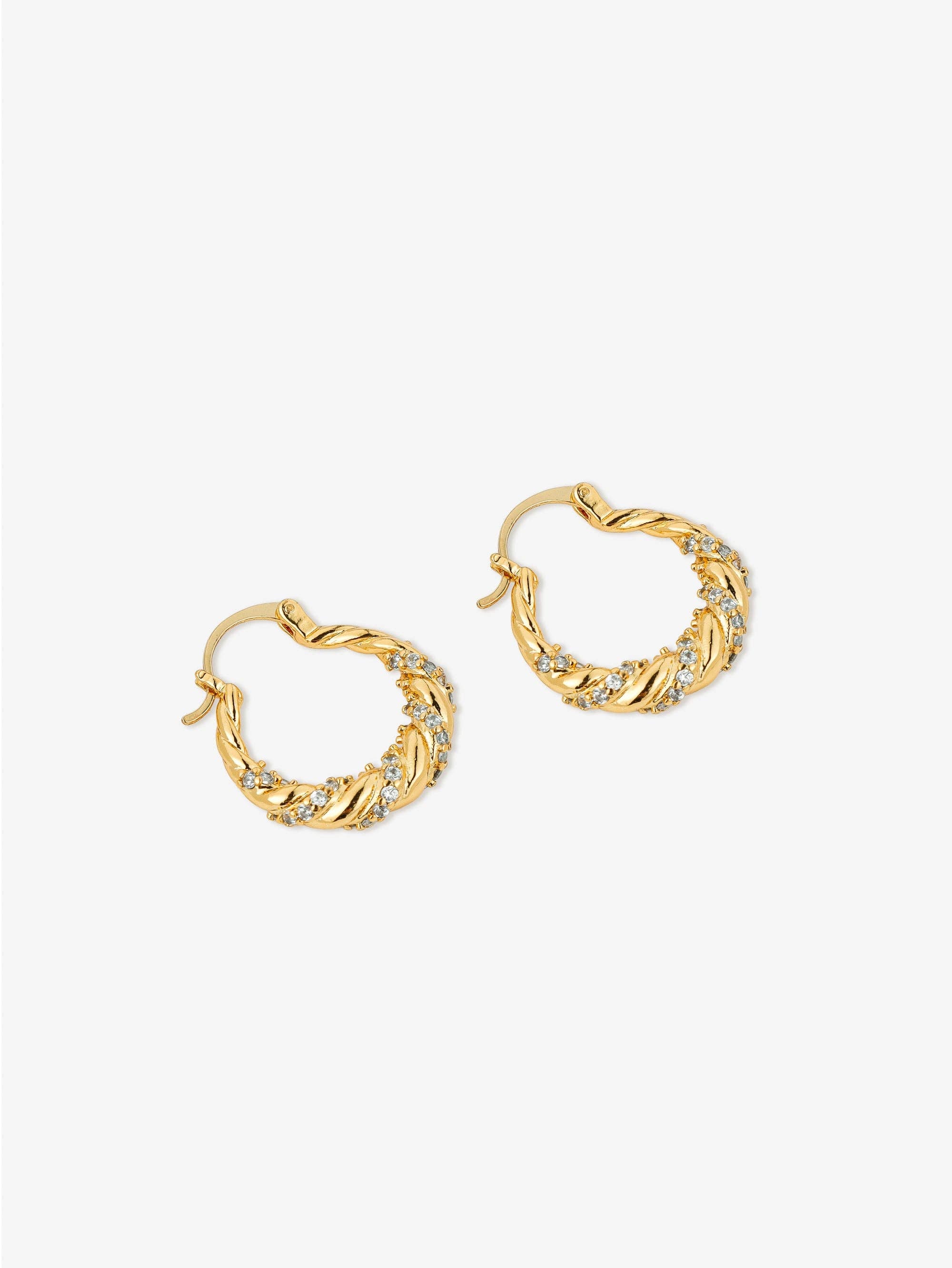 Kya 18K Gold Plated Twist Hoop Earrings