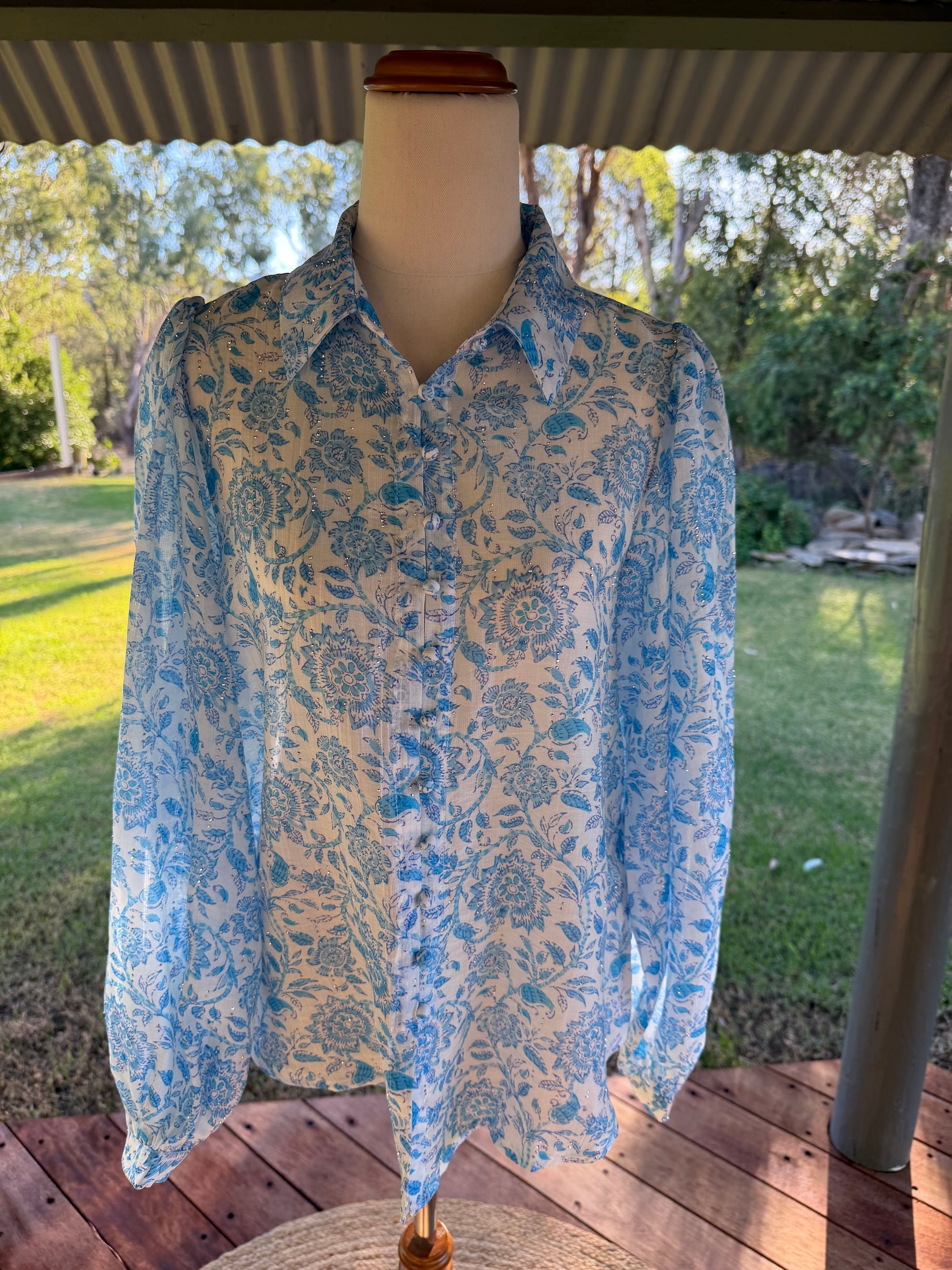 Blue sparkle Top