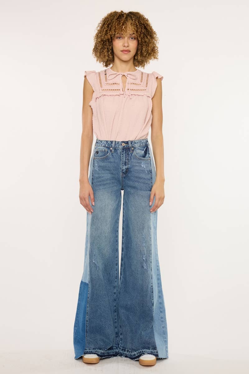 Kan can HIGH RISE WIDE LEG JEANS-KC5521M
