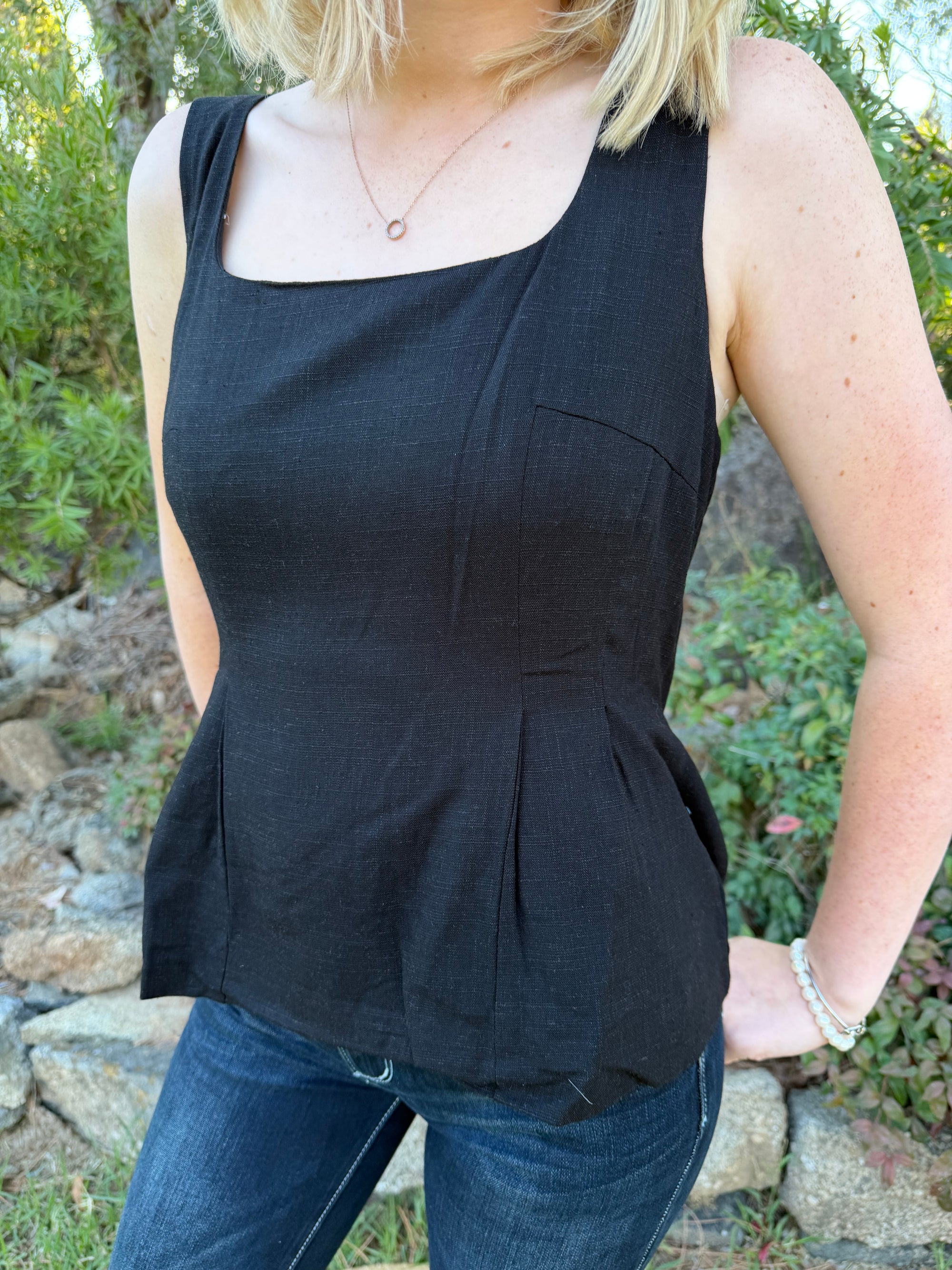 Black Peplum Top