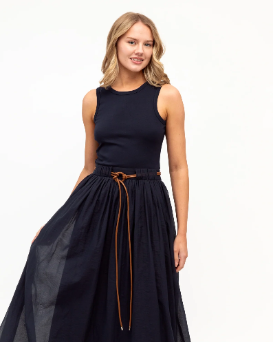 Scarlet Vale Midi Dress Navy