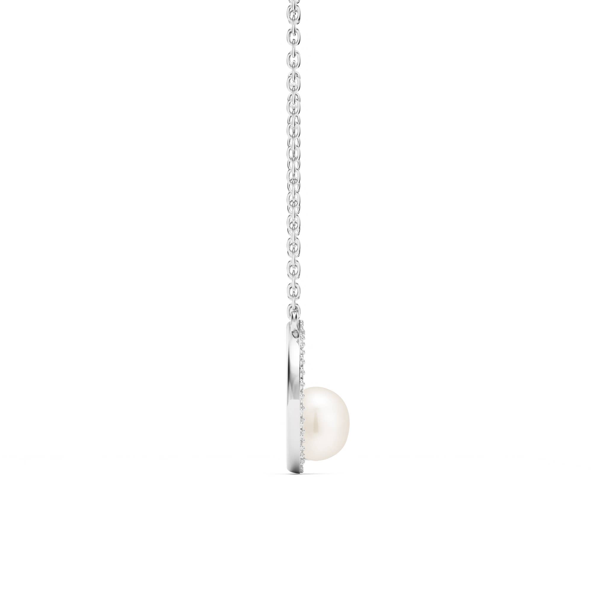 Halo Freshwater Pearl Necklace Freshwater Pearl |5-1357-RWHI