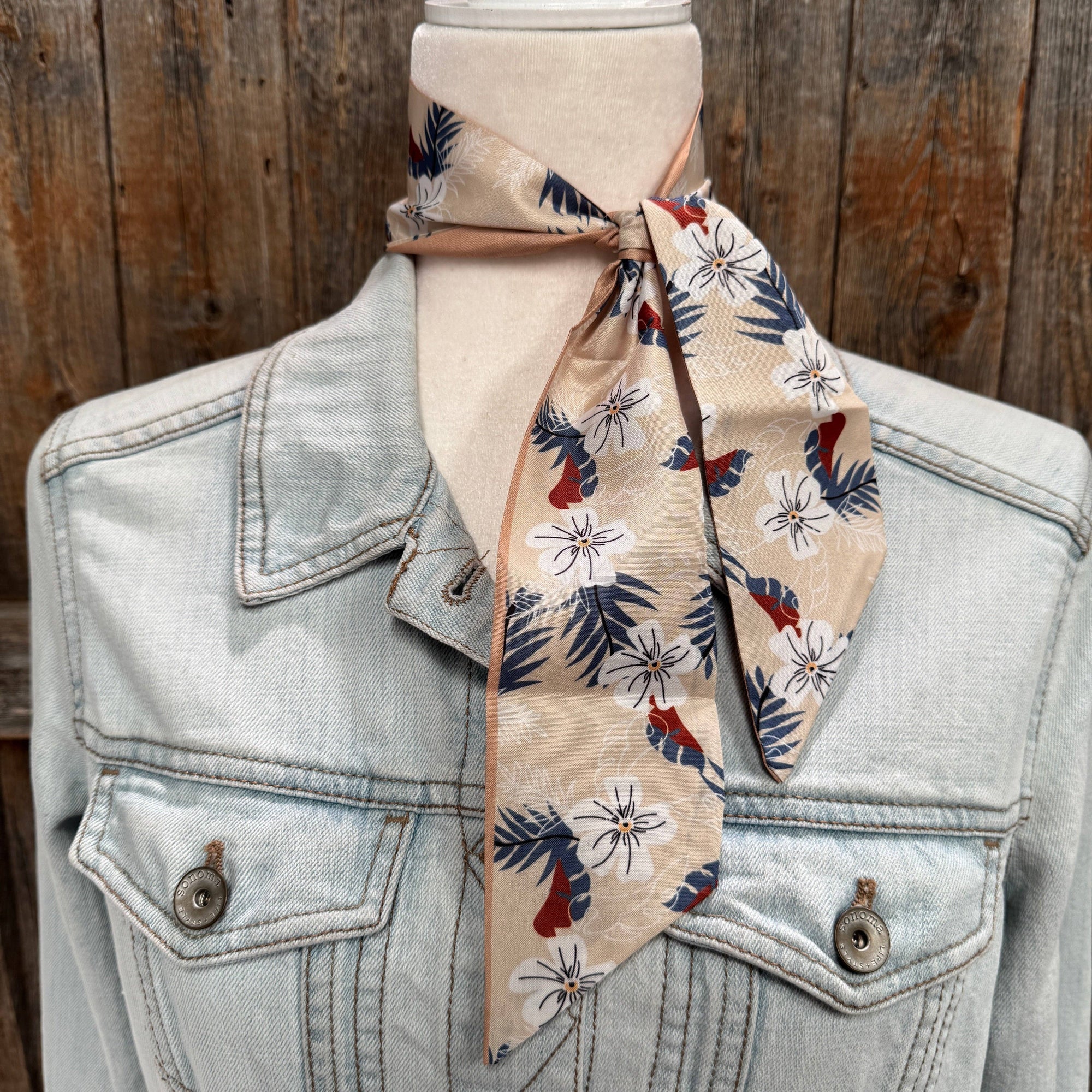 Tan Western Skinny Mini Wild Rag Scarf / Cowgirl Necktie  