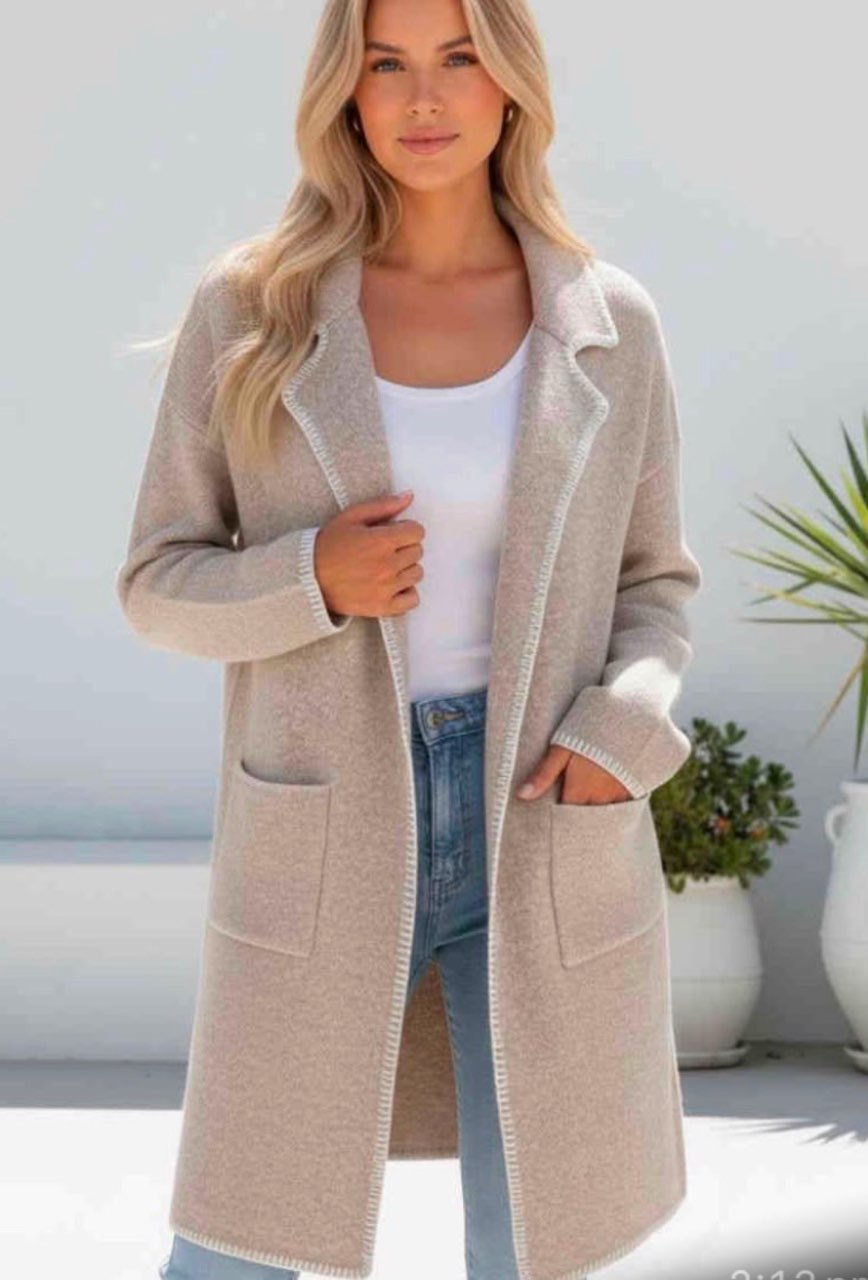 Cream and white stitch cardigan