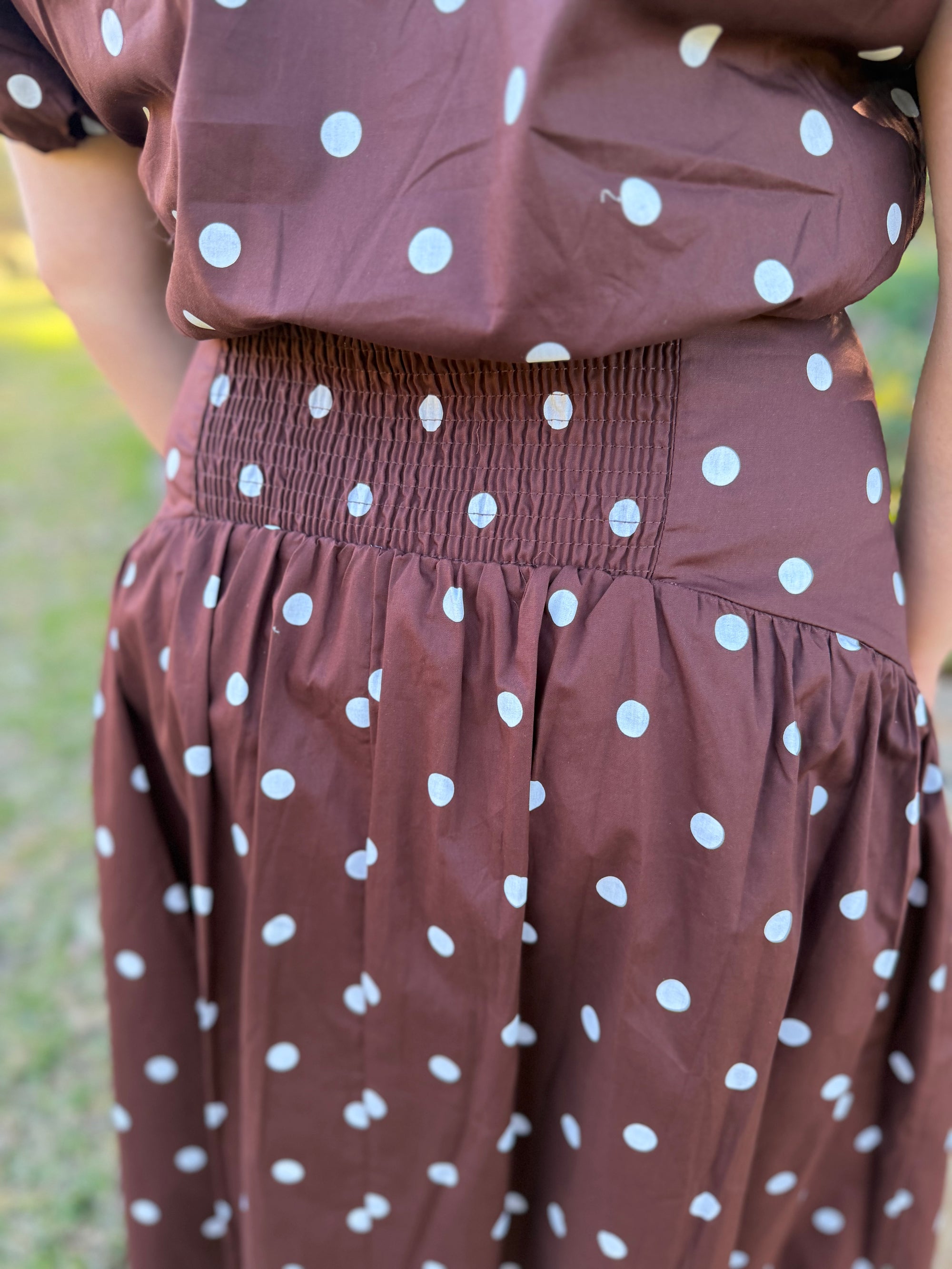 Marlow Spot Skirt | Chocolate
