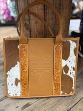 Tooling Leather Cowhide Boot Stitch Bag – Norman (AB80) tan