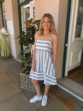 Sunset Stripe Mini Dress – Blue