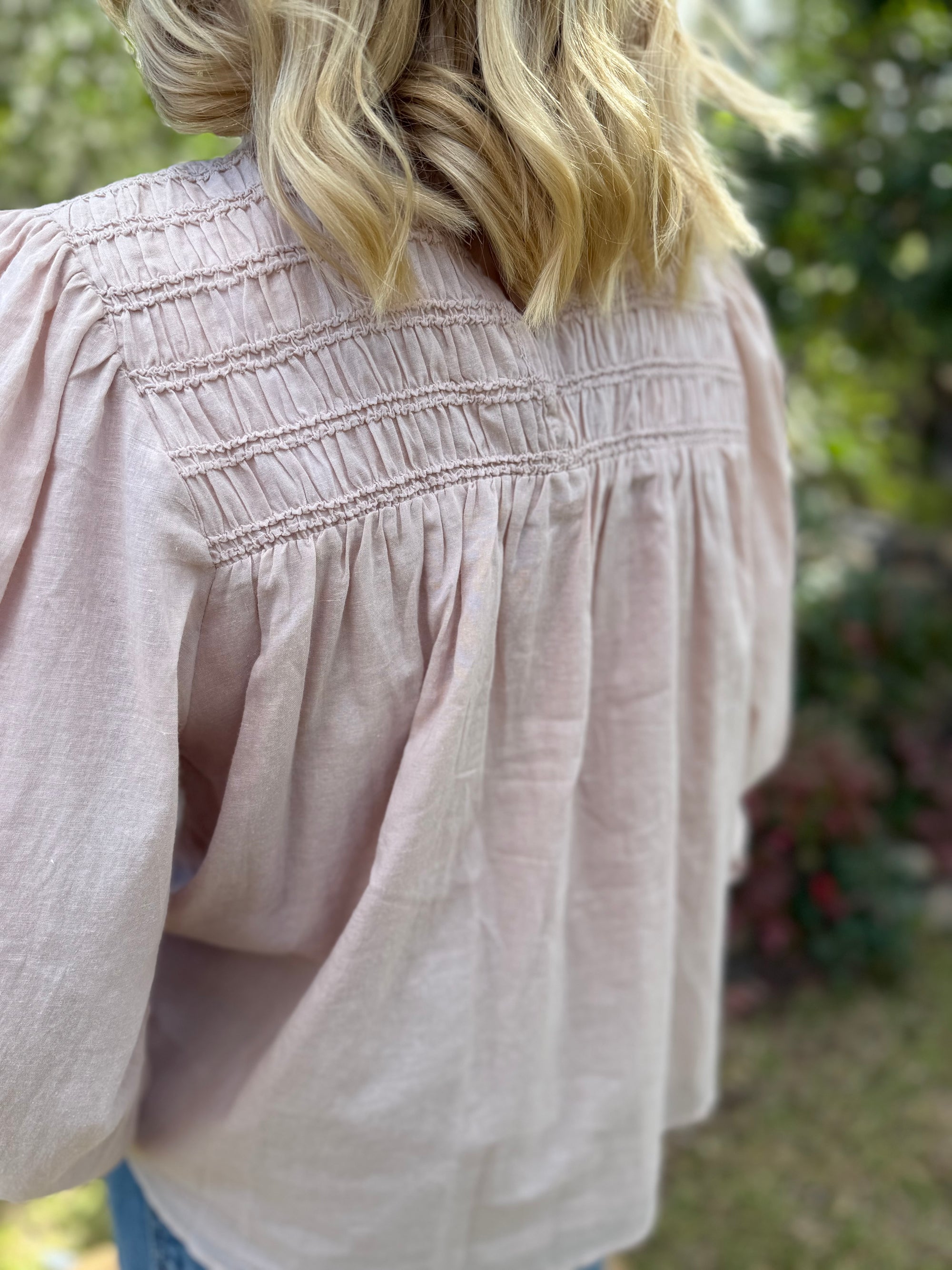 Valentina Shirred Top nude