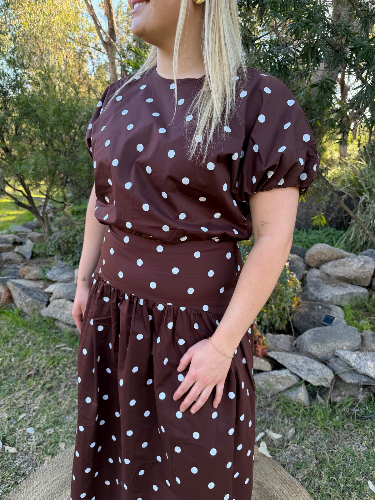 Marlow Spot Skirt | Chocolate