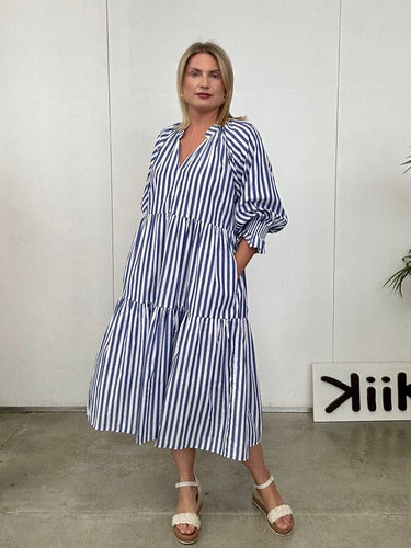 Striped Dress - 885 - Navy