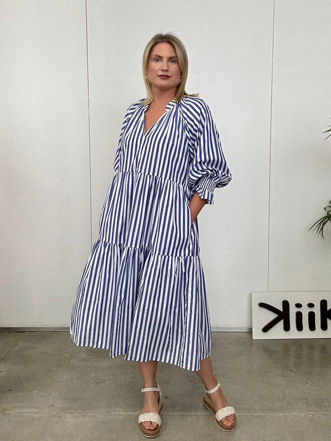 Striped Dress - 885 - Navy
