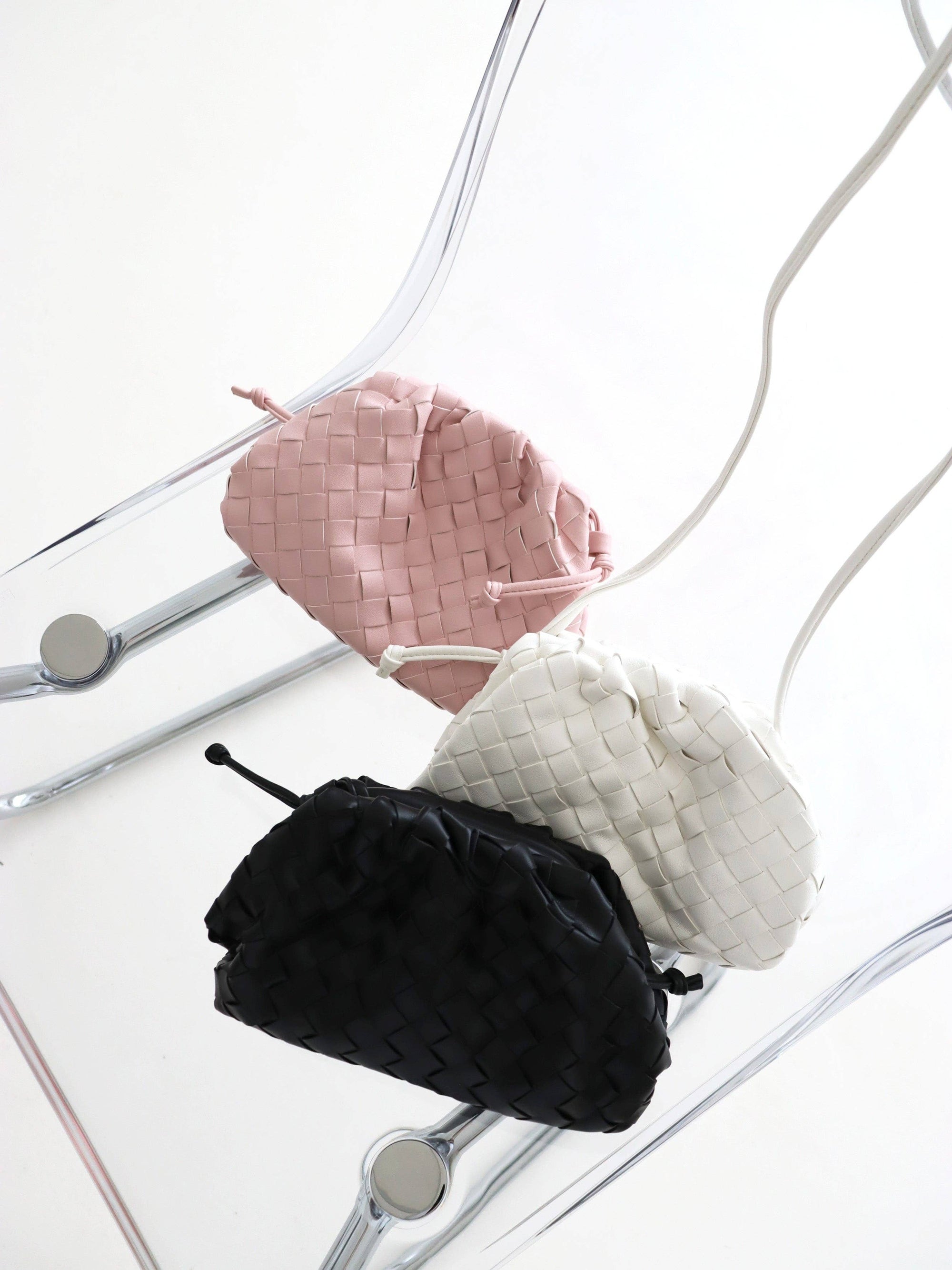 Maeve Woven Clutch Bag in White