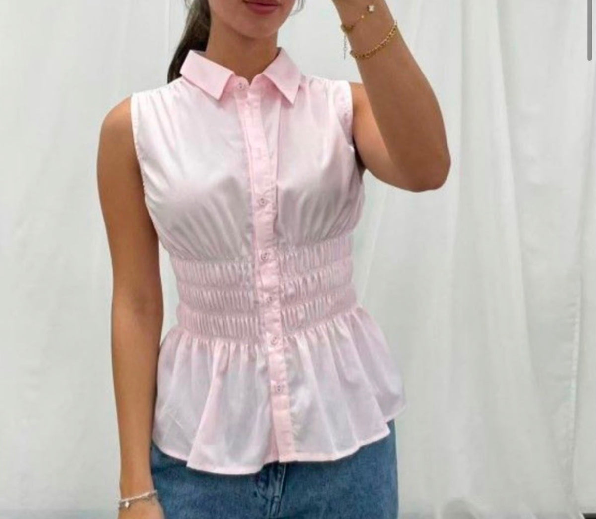 Hadley Check Top pink