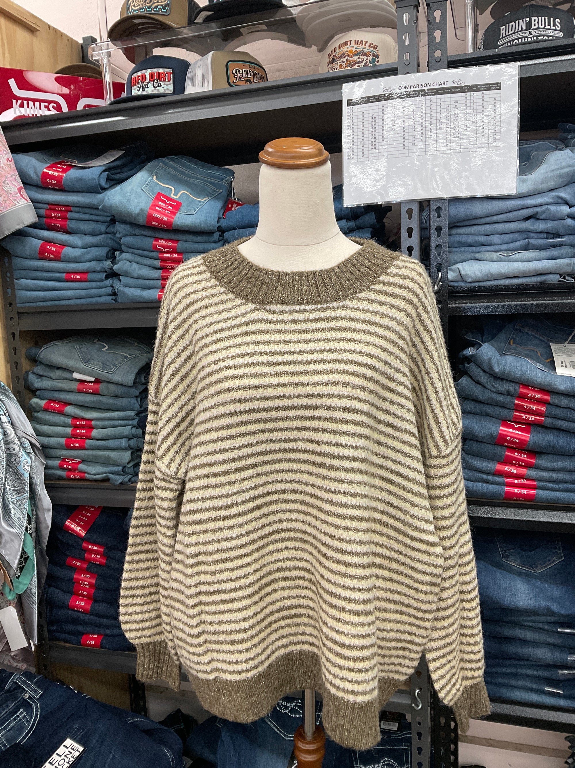 Yellow and brown stripe knit