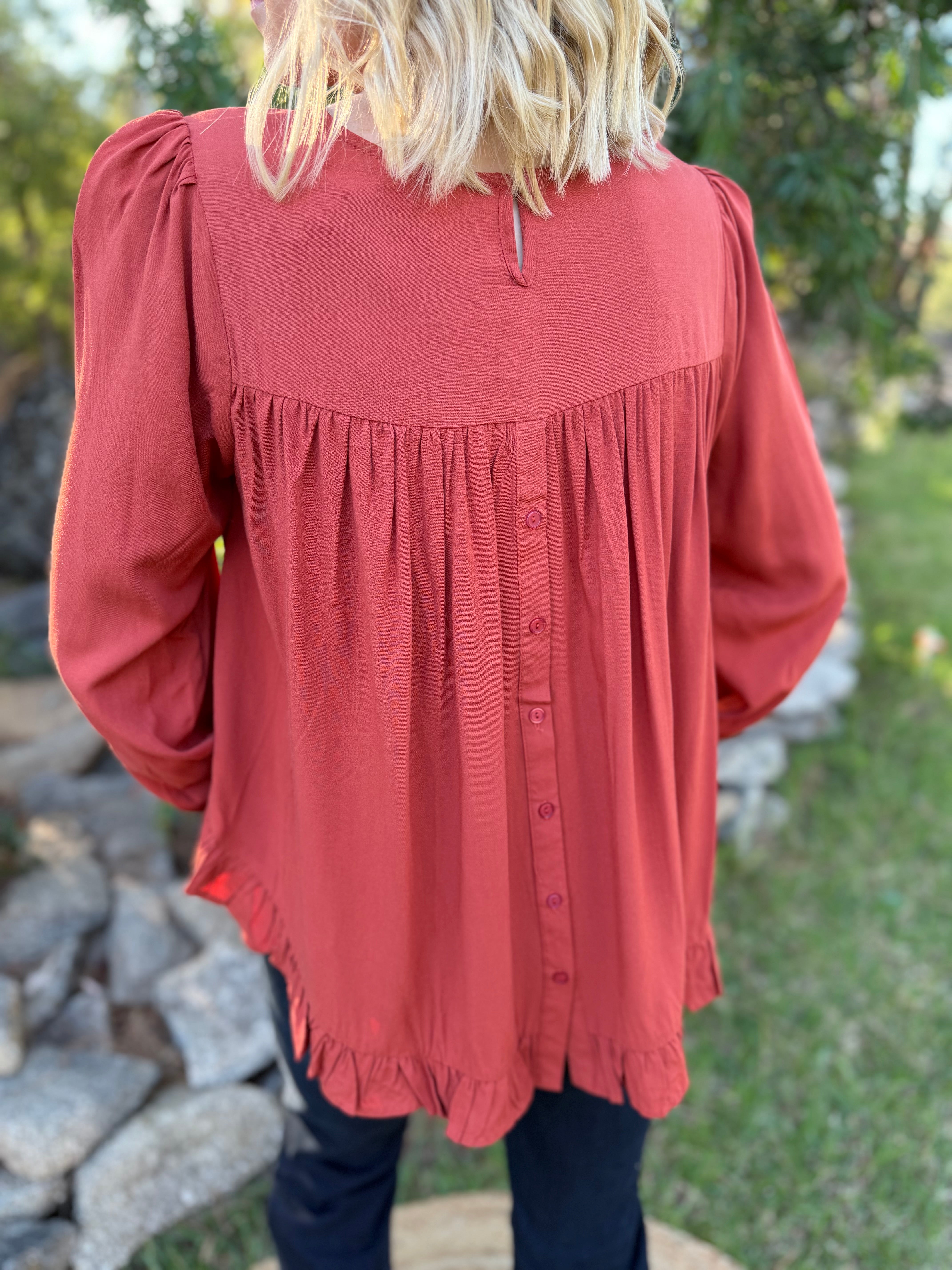 Rust Frill Blouse – RUSTIC LACE