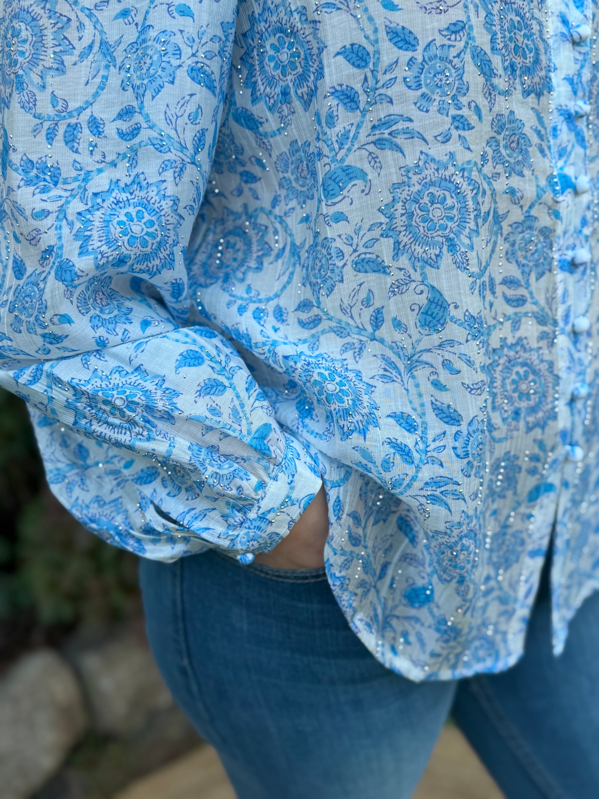 Blue sparkle Top