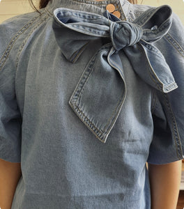 Bella Denim Puff Sleeve Top