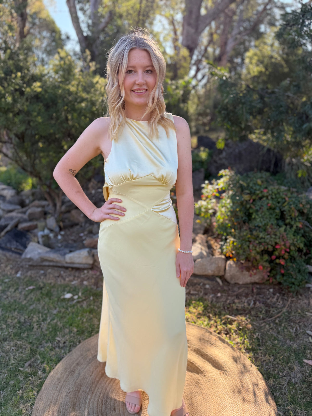 Golden Prairie Satin Dress