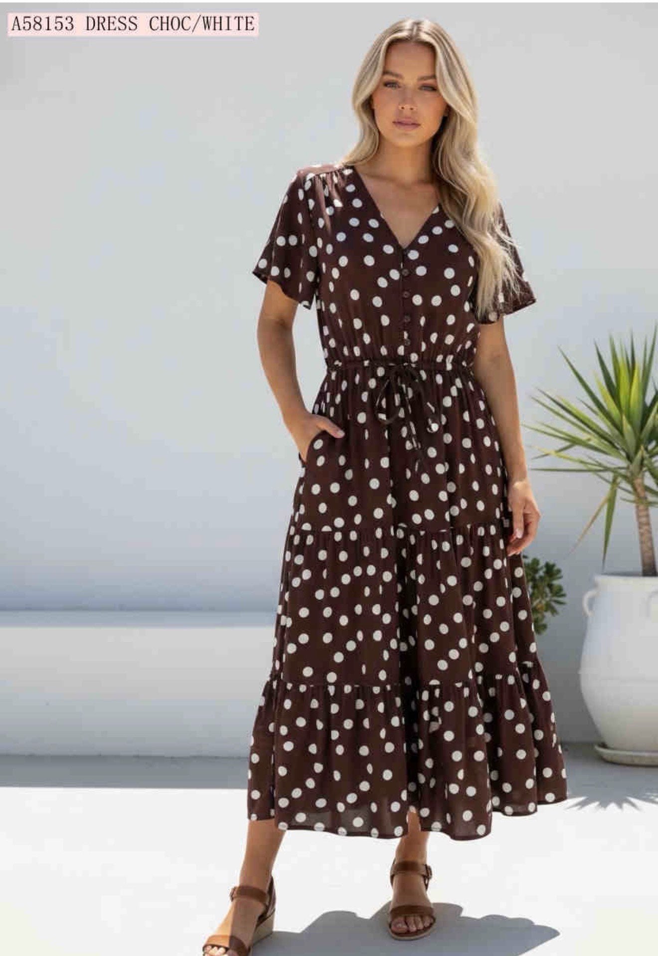 Dress ~ Choc/White