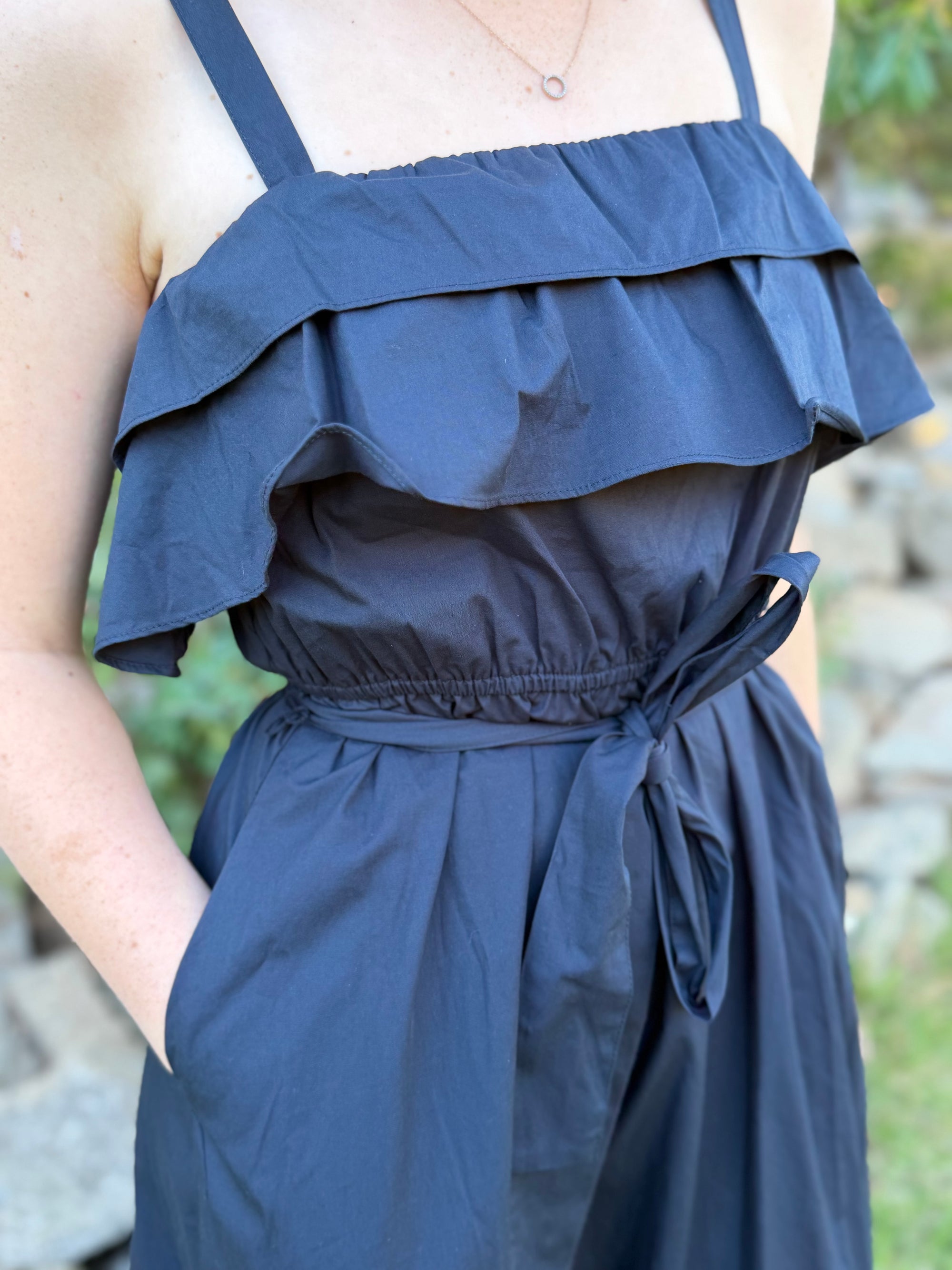 Navy Frill Dress