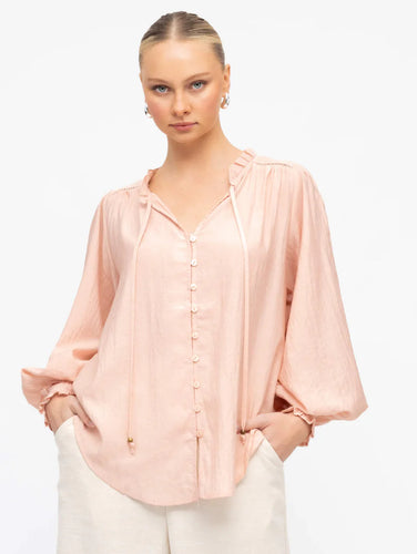 Alice Peasant Top - Pink