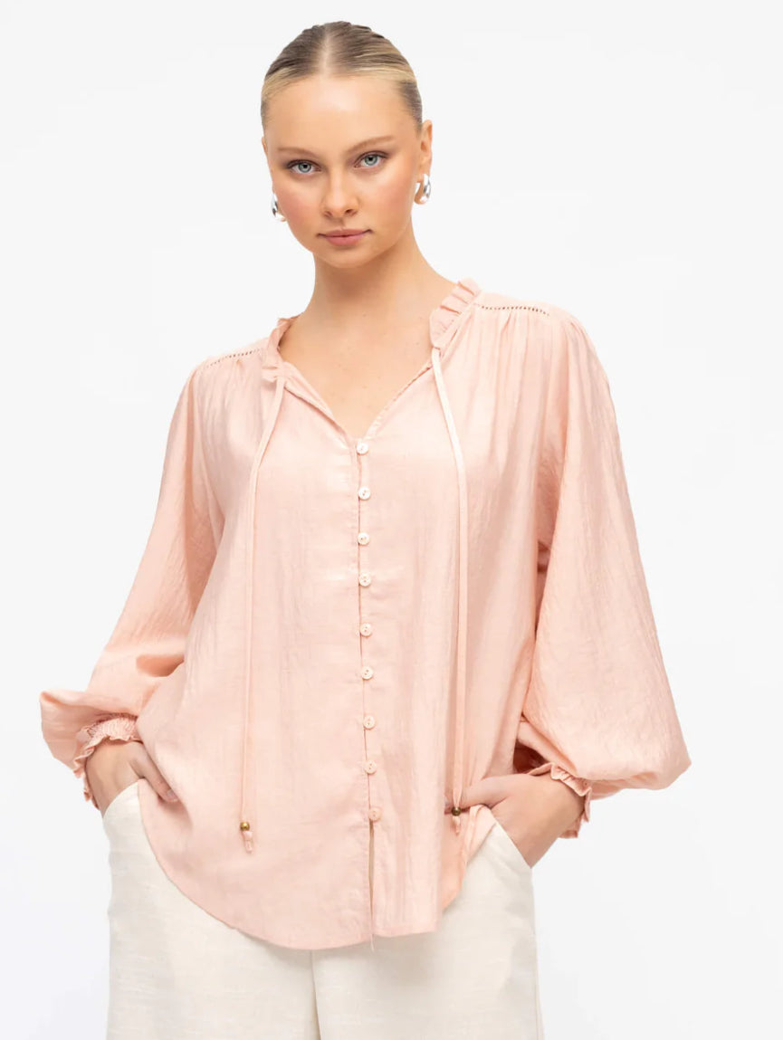 Alice Peasant Top - Pink