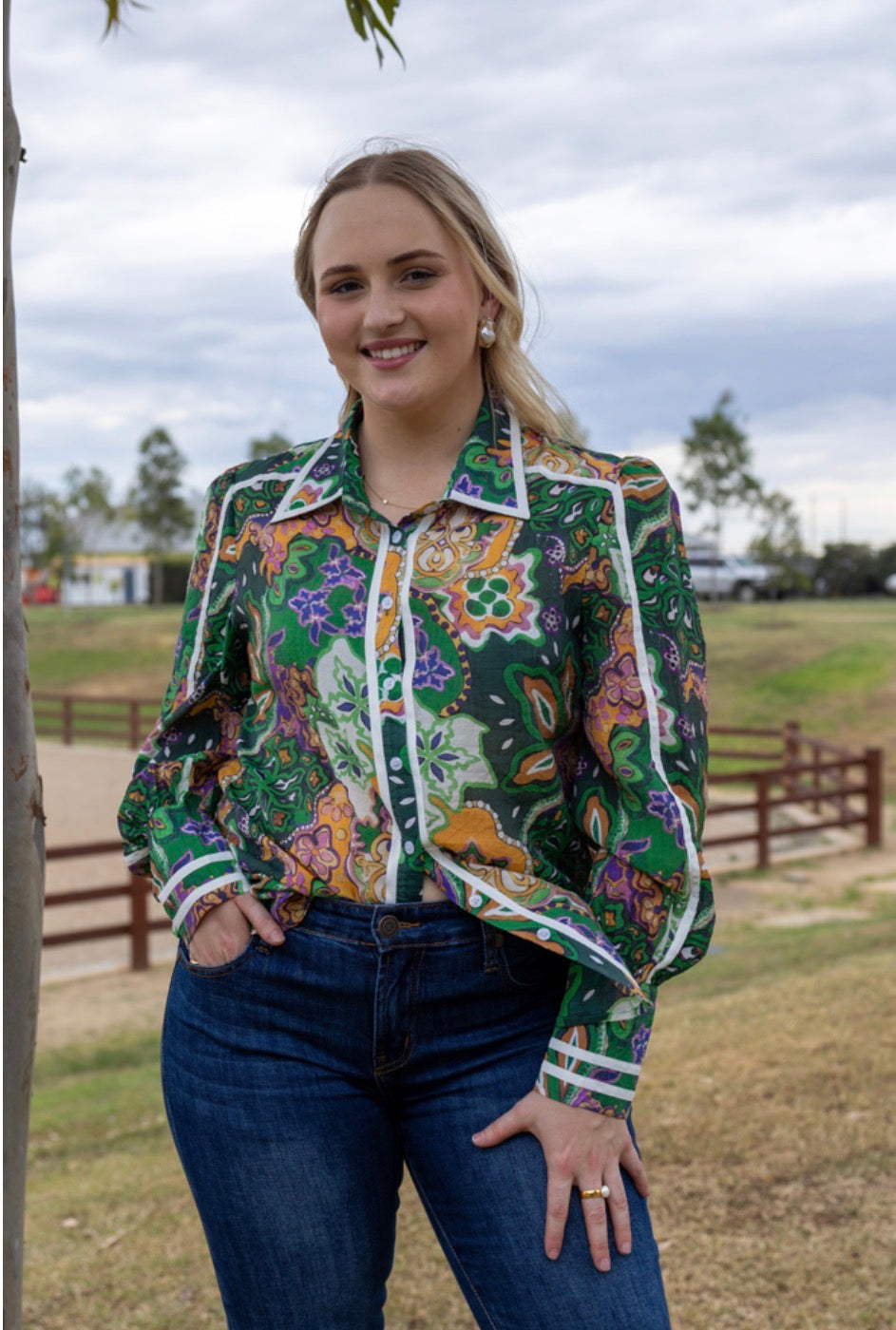 Top - Floral Multi Green – RUSTIC LACE