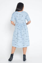 SKYE BLUE RURAL OUTBACK SHORT SLEEVE ORGANIC LINEN DRESS