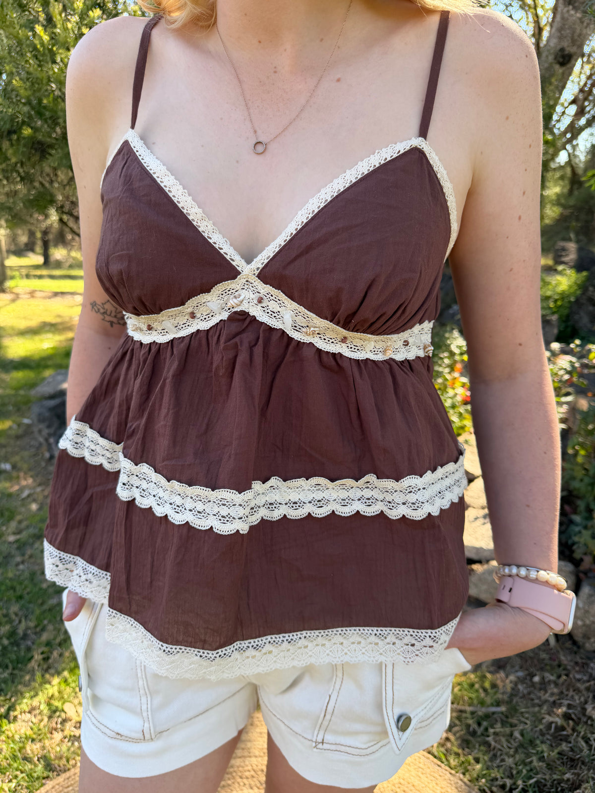Pecan Lace Cami