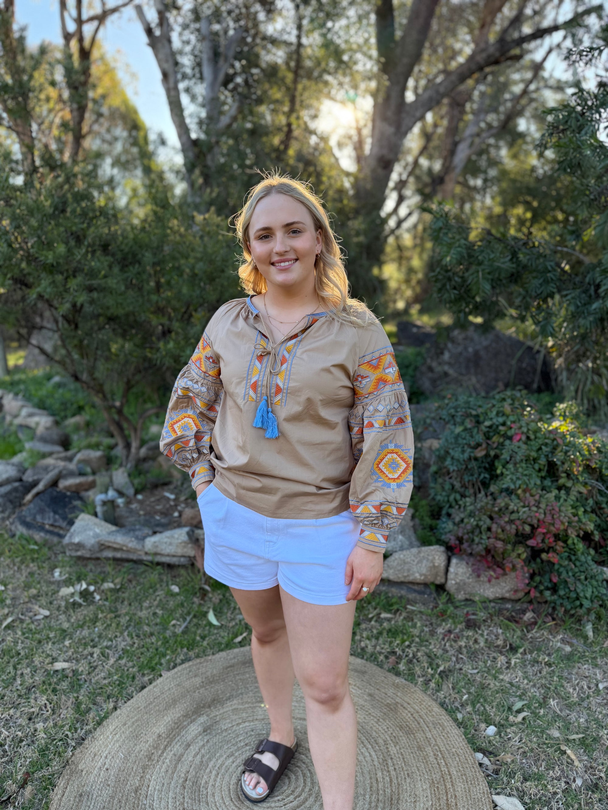 The Mesa Blouse Tan