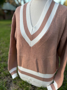 V Neck Knit - Bone