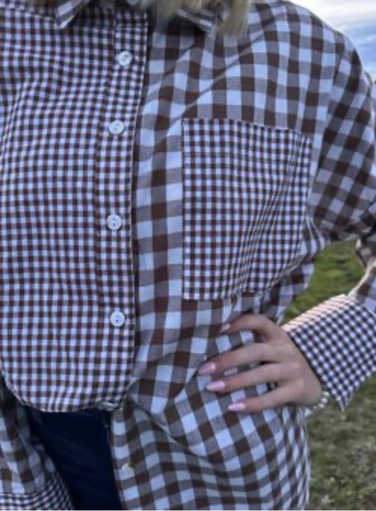 Check gingham shirt - chocolate