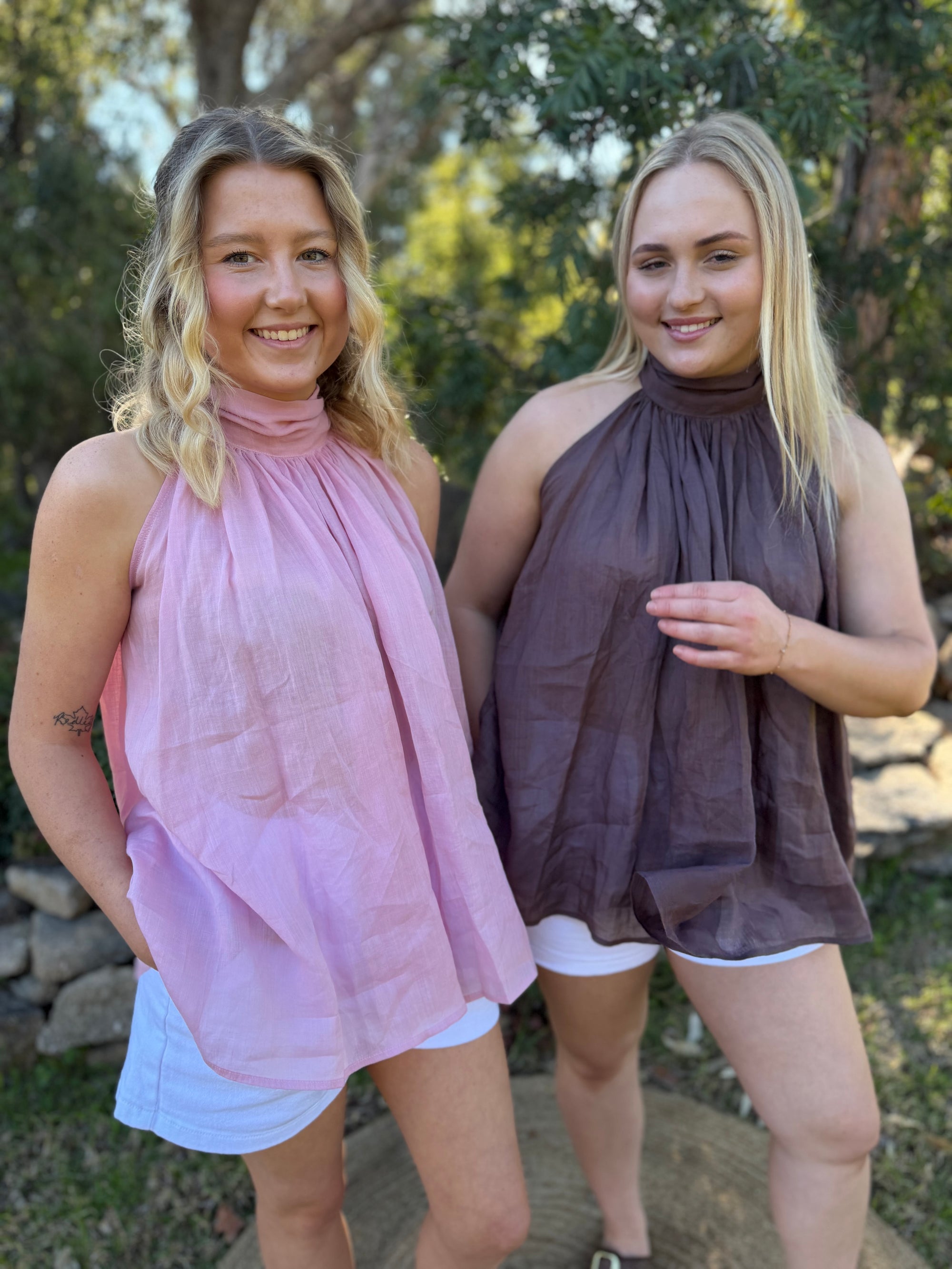 Sunday Social Tie Top pink