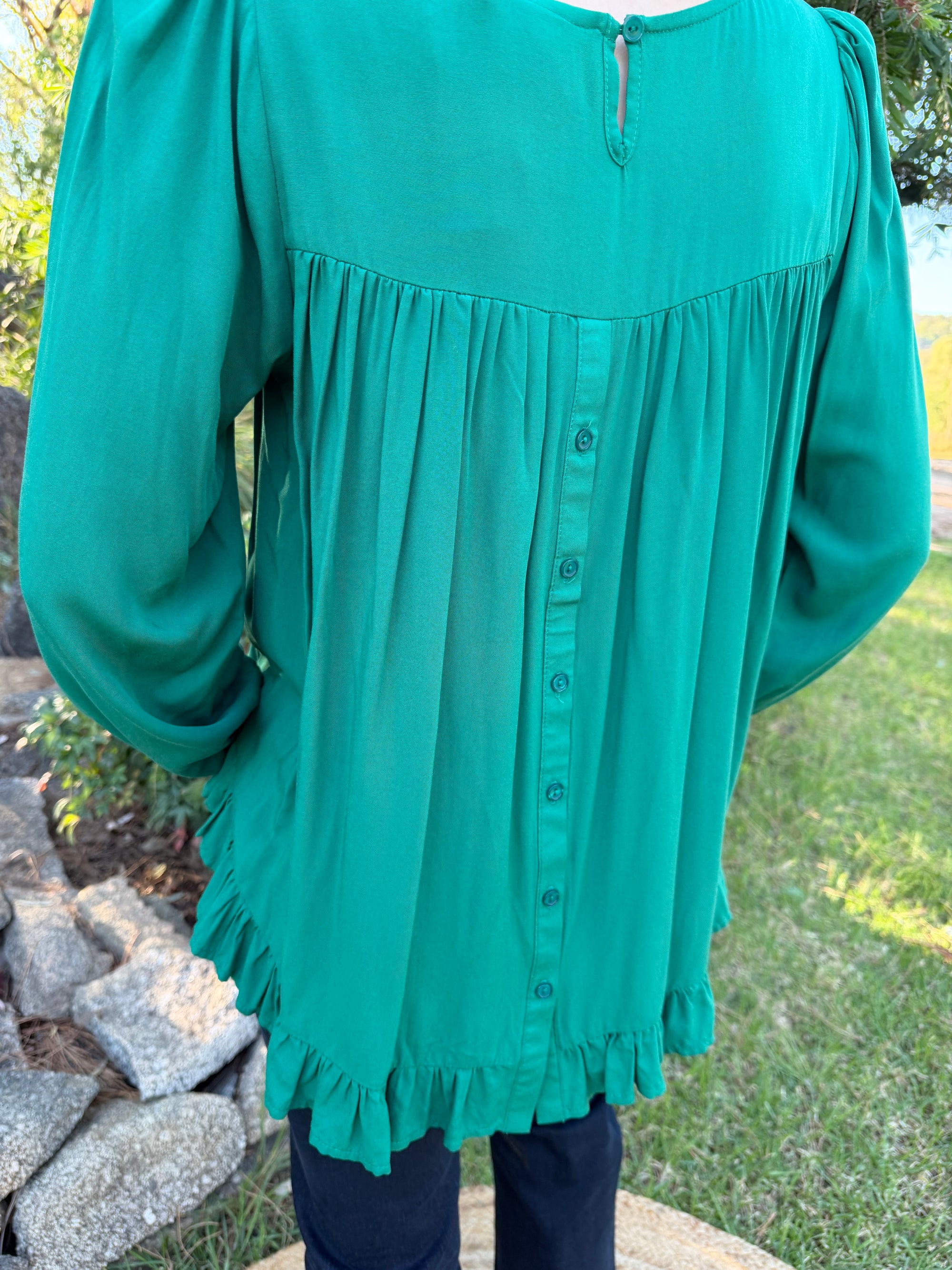 Emerald Frill Blouse