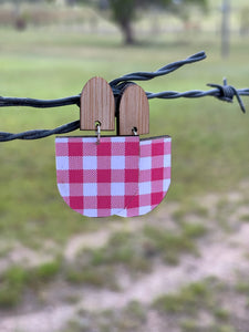 Earrings Statement - Pink Gingham
