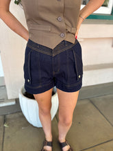 Denim Shorts - Detailed Stitching - dark