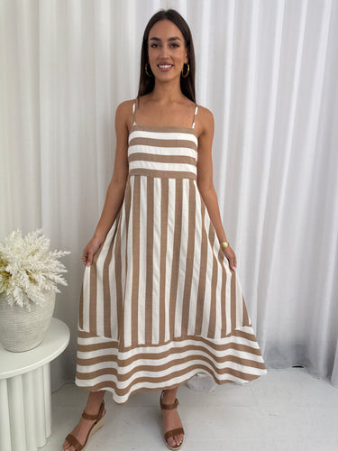 Harbour Stripe Maxi - Brown