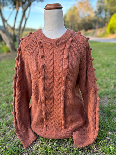 Rust Pom Pom Knit