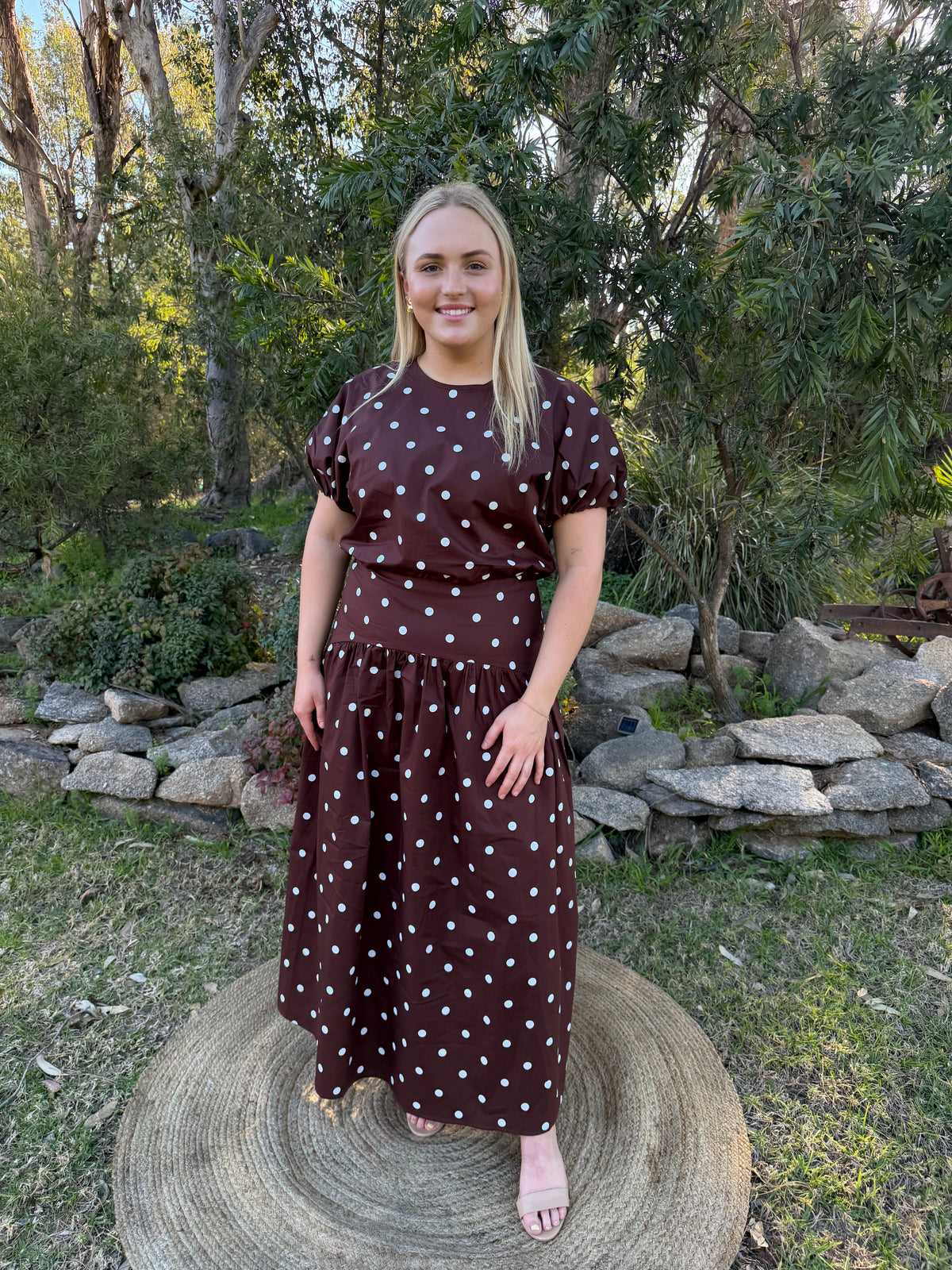 Marlow Spot Skirt | Chocolate
