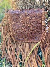 Tooling Leather Hand Carved Flap Sling Bag – TLB14- Tan