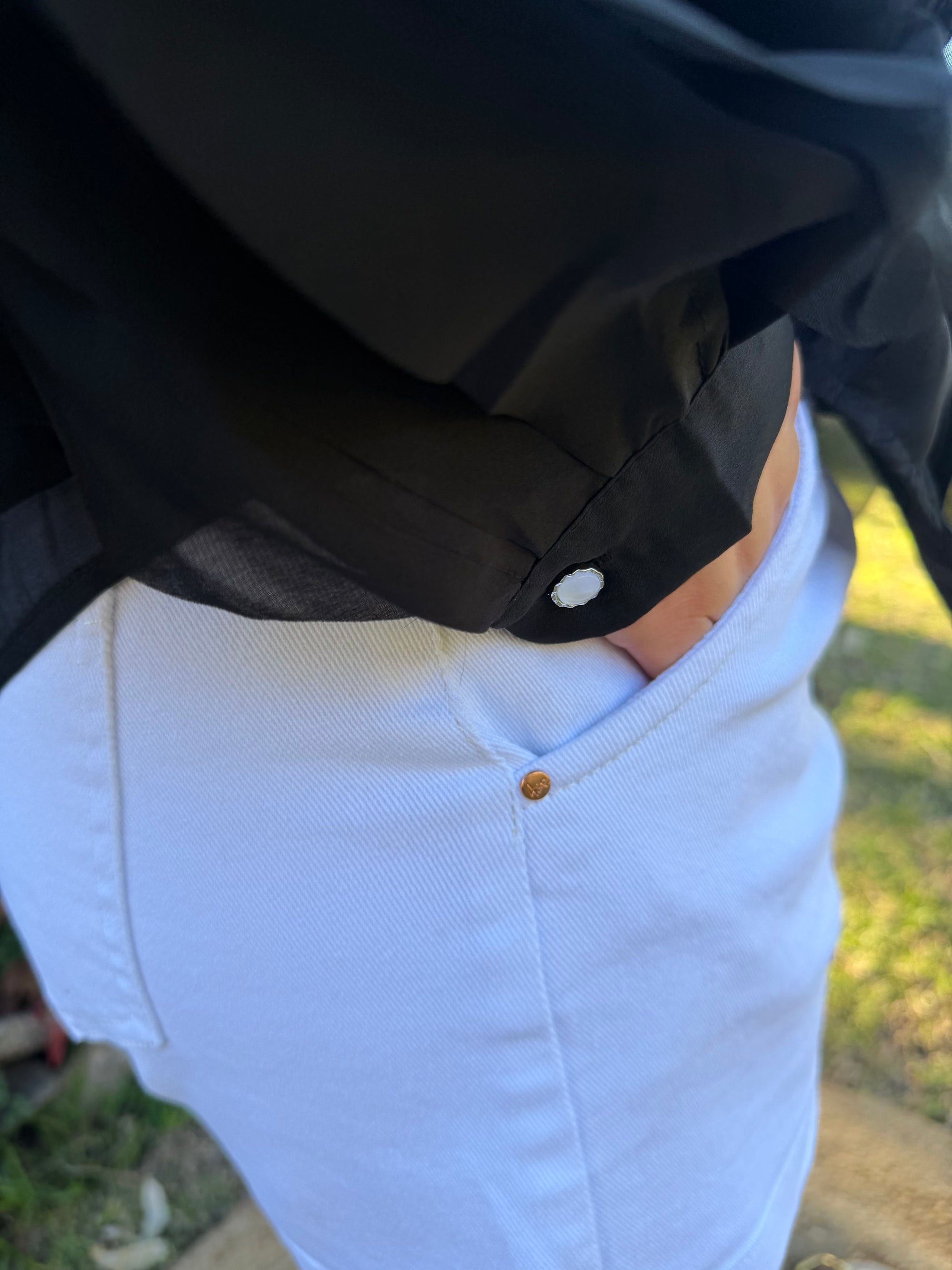 Petal Cascade blouse black