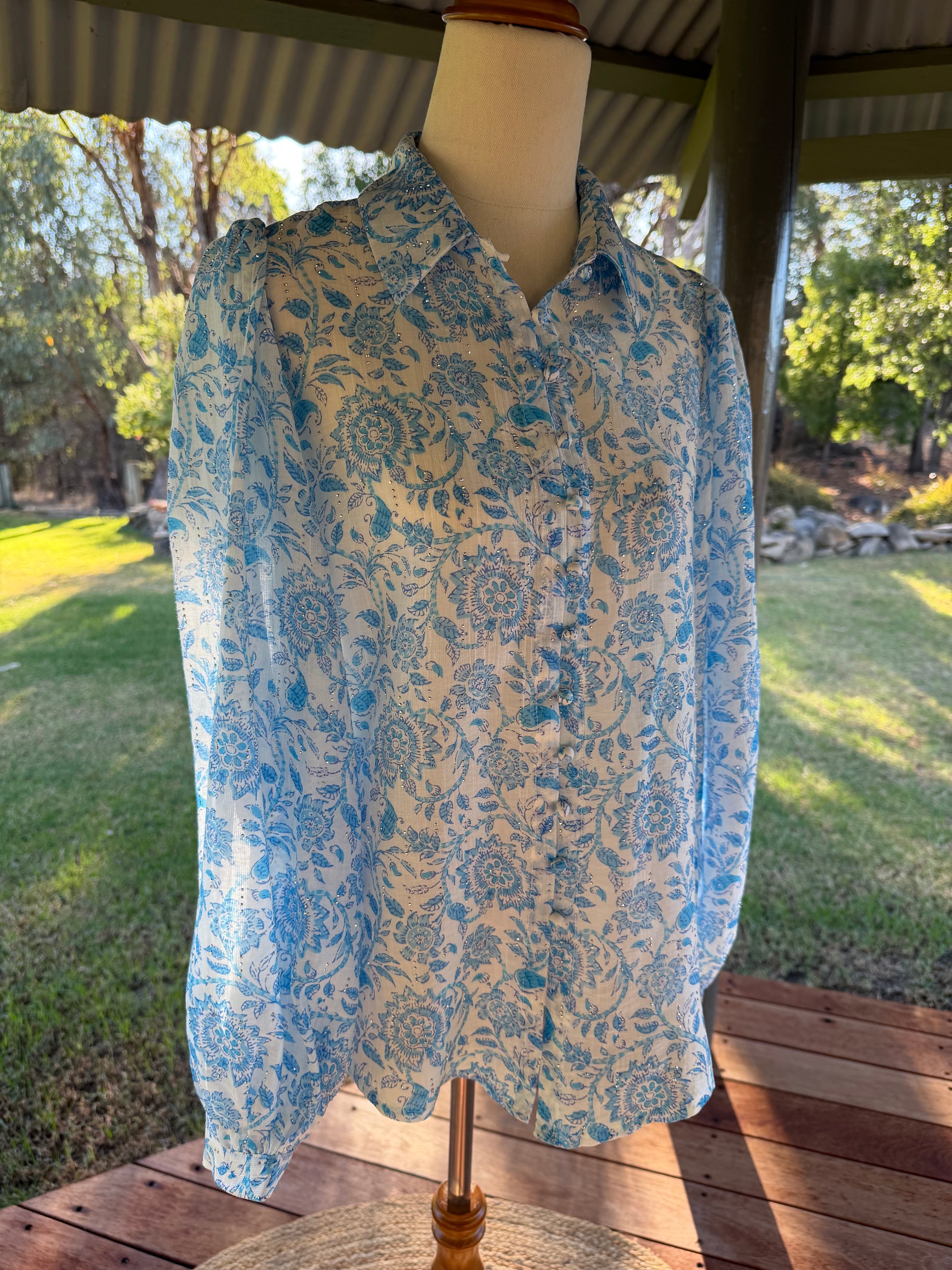 Blue sparkle Top