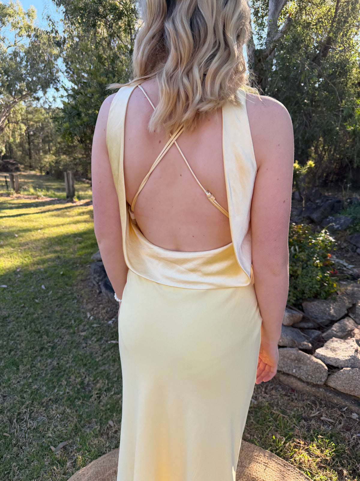 Golden Prairie Satin Dress