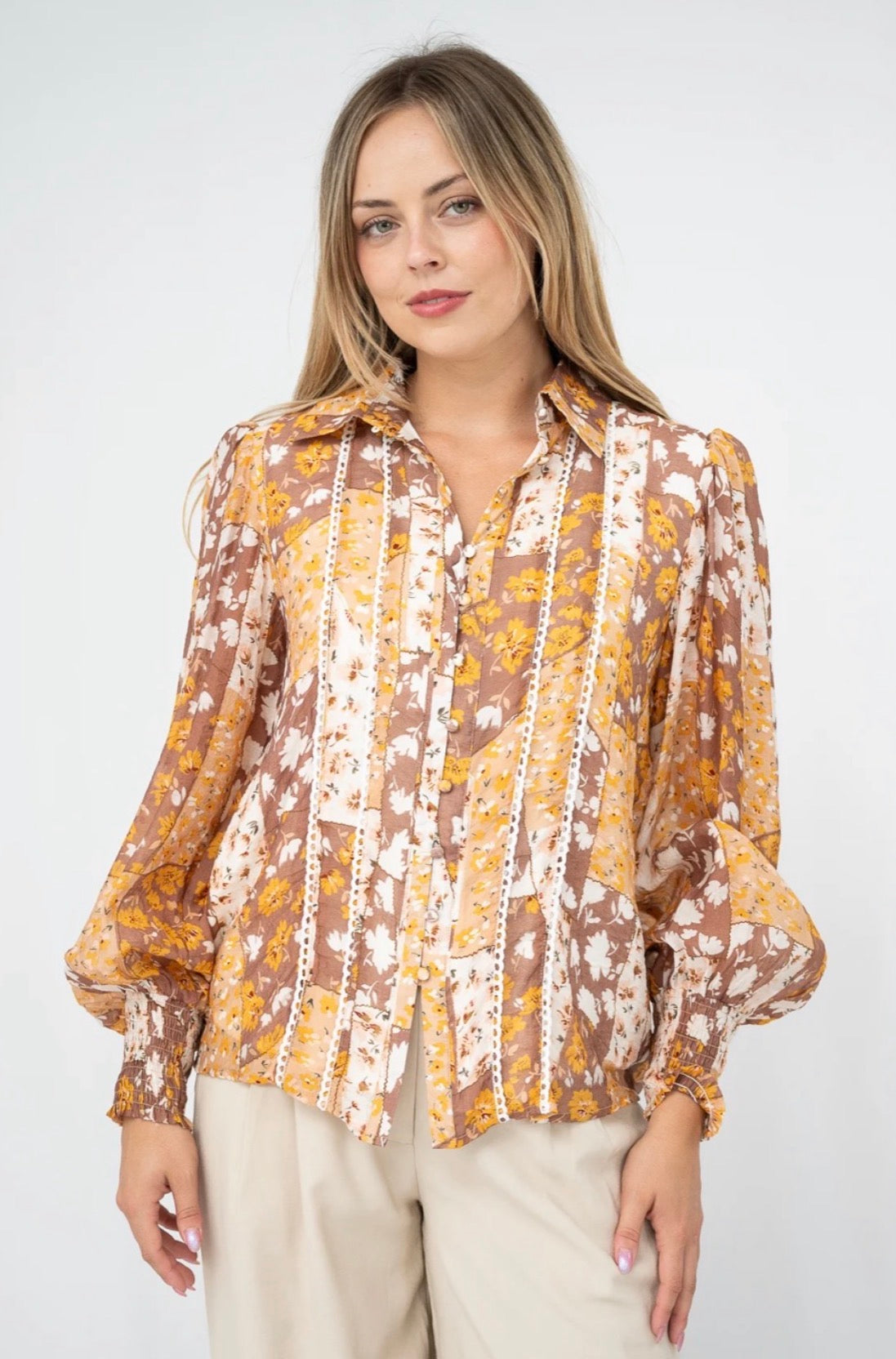 Floral Top -earth