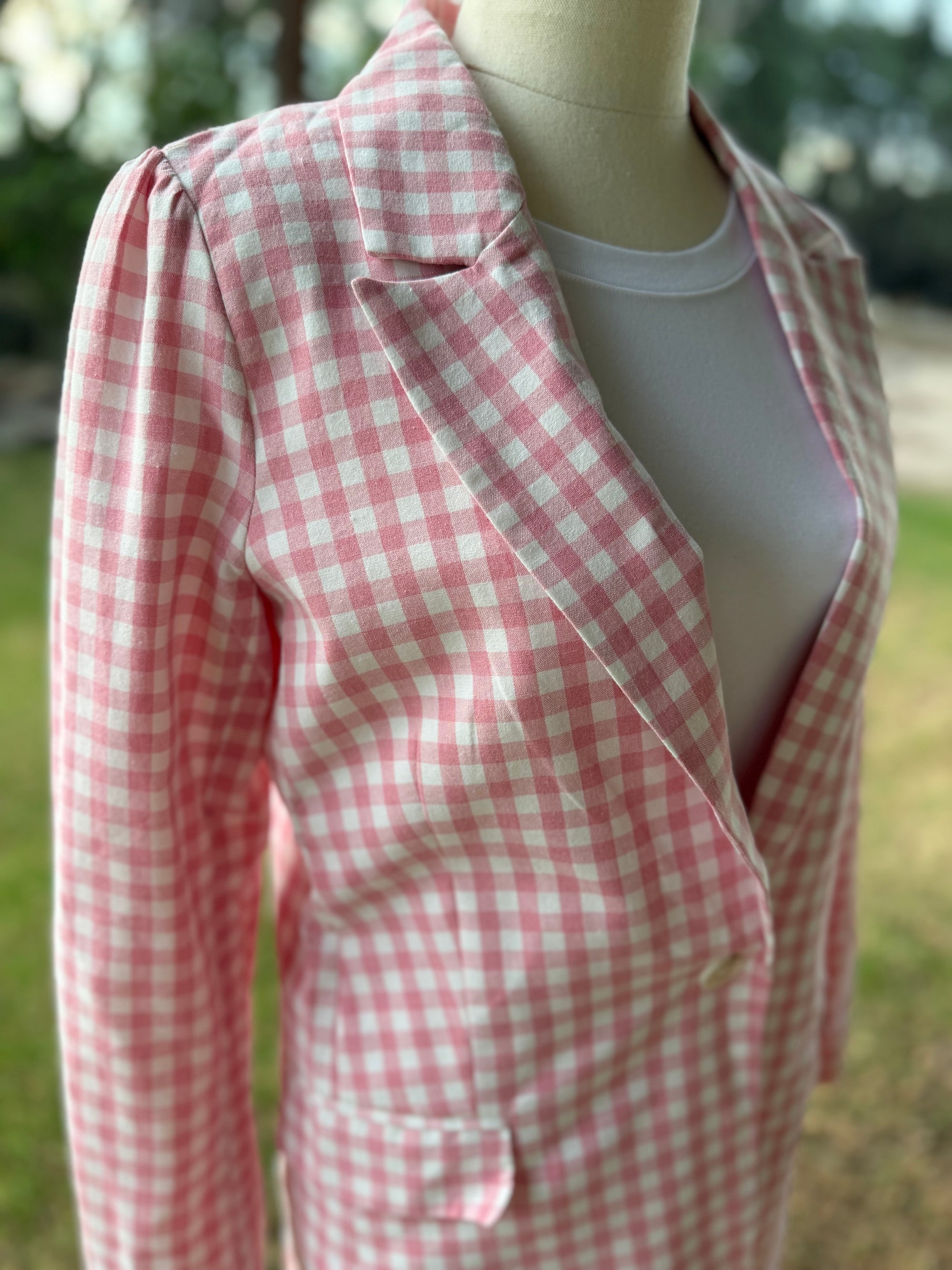 Gingham blazer - Pink