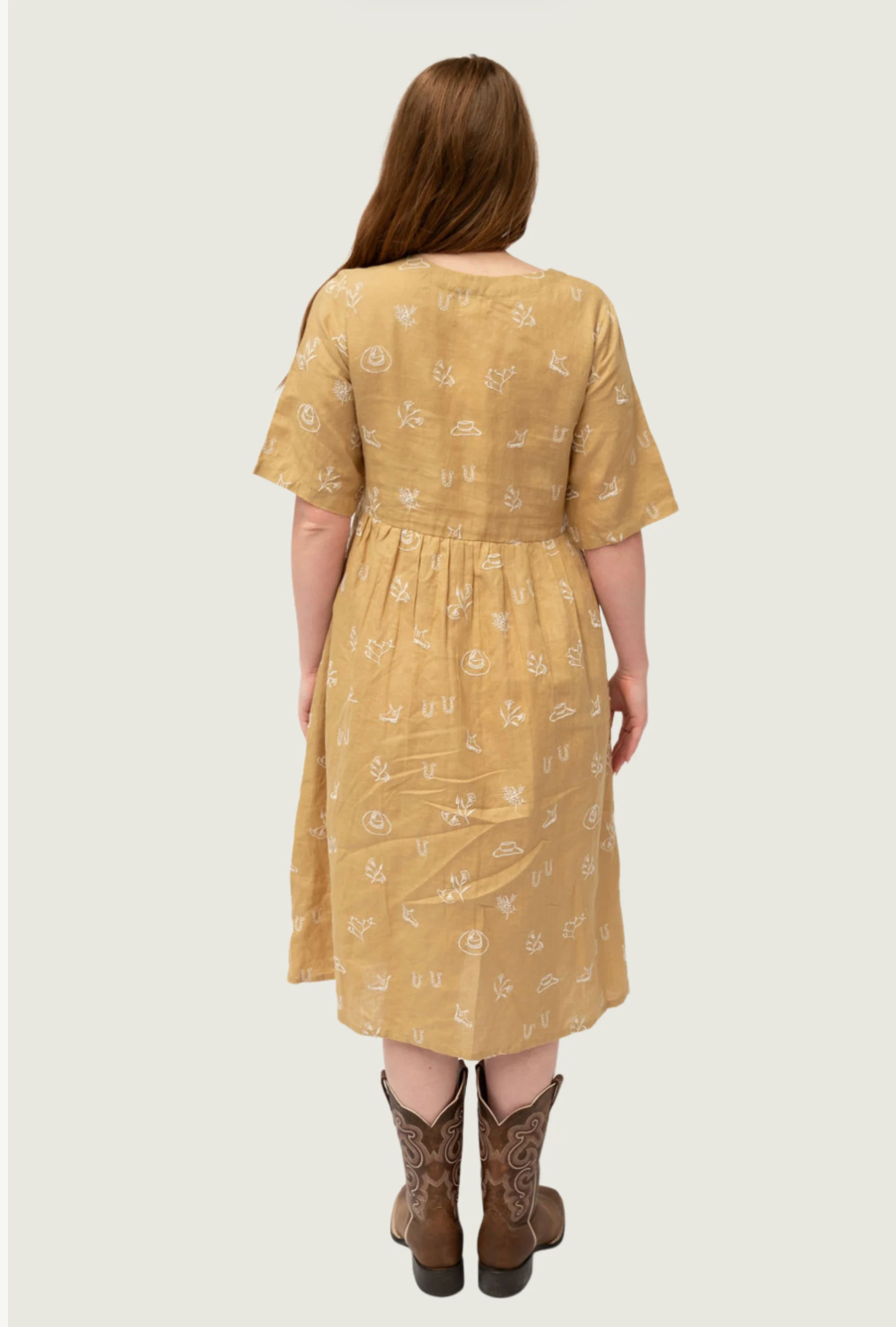 Rural outback linen lady Jane dress sand